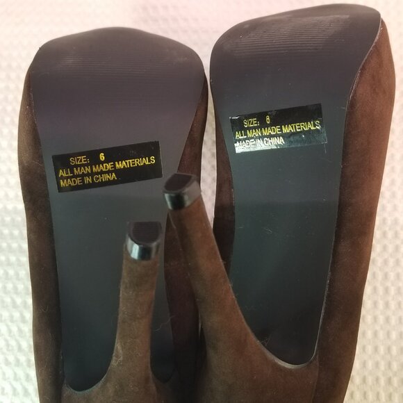 Qupid Women's Brown Platform Pumps Size 6 - Picture 9 of 12